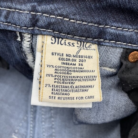 Miss Me Bootcut Jeans Western Bling Rhinestone Cowgirl Stretch Denim Womens 26 - Picture 11 of 12